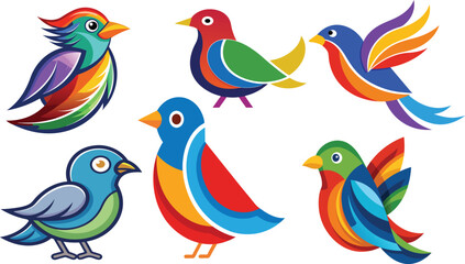 Fototapeta premium bird2 colorful bird vector logo