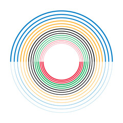 Colorful Olympic Games background or banner. Olympic modern lines with 5 correct colors.