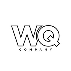 Letter W and Q, WQ logo design template. Minimal monogram initial based logotype.