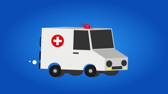 Animation of Ambulance Car in Motion