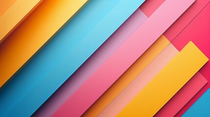 Fototapeta premium Colorful Geometric Pattern With Layered Strips in Vibrant Shades