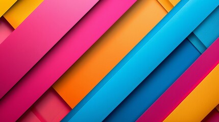 Fototapeta premium Colorful Geometric Patterns With Bold Pink, Orange, and Blue Stripes