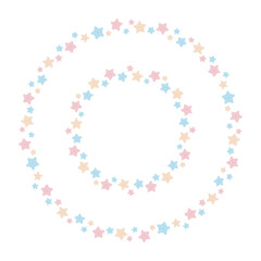 Set of round frames with sea starfishes. Vector and PNG on transparent background.