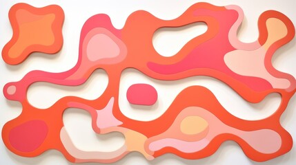 Abstract coral shapes in vibrant colors against a white background