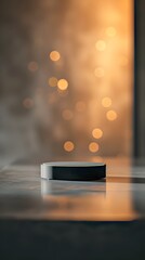 empty table with close up product display podium