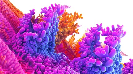 Naklejka premium Abstract coral shapes in vibrant colors against a white background
