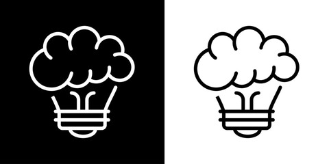 Creative mind icon. Study icon. Technology. Black icon. Learning icon. Silhouette.
