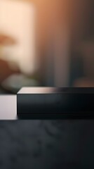 interior with light close up product display podium