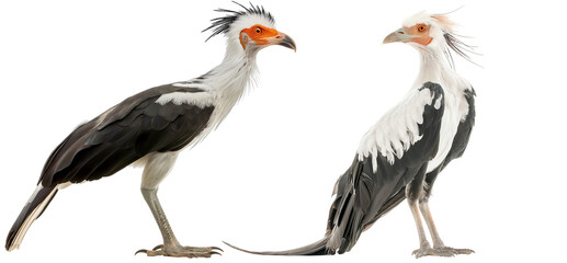 Fototapeta premium secretarybirds or secretary birds isolate is on transparent