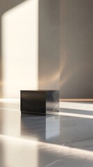 interior with light close up product display podium