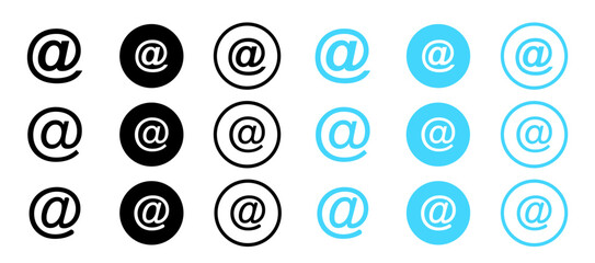 @ Email address vector sign. symbol @ button. Vector illustration