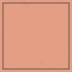 matte retro Dark Salmon background with frame border, flat square size backdrop empty for text