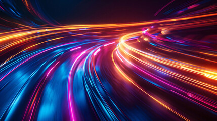 Abstract Light Trails in Motion
