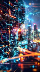 Artificial intelligence, digital technology, futuristic concept.