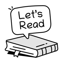 Lets read doodle style icon 

