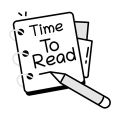 A sketchy style icon of reading time 

