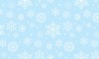 Snowflake background. Blue snow seamless pattern