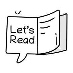 A doodle style icon of read page 

