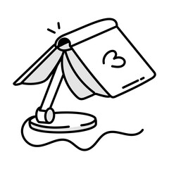 A table lamp icon designed in hand drawn style 

