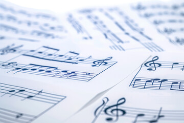 Close-Up of Sheet Music with Treble Clef