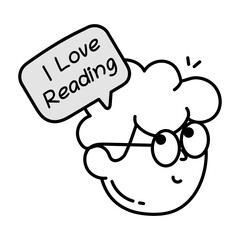 A sketchy style icon of love reading 

