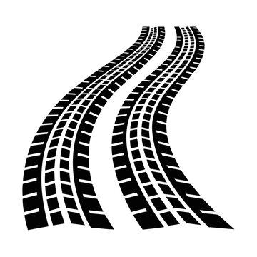 recommend clip art: Abstract silhouette tire trace track vector illustration