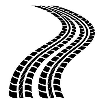 recommend clip art: Abstract silhouette tire trace track vector illustration