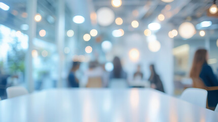 Blurred Background of People in a Meeting Room