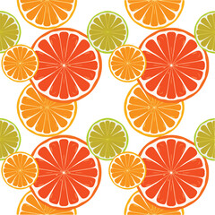 seamless citrus pattern vector illustration