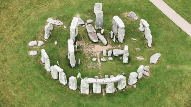 Mysterious rocks of Stonehenge prehistoric megalithic structure on Salisbury Plain, England