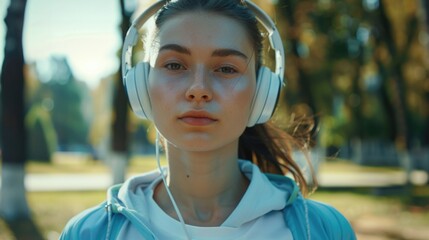A person enjoying music outdoors