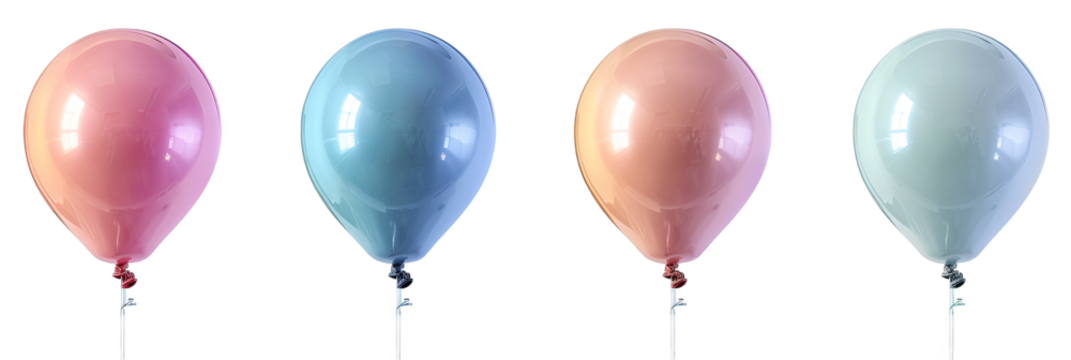 Colorful balloons festive celebration transparent background