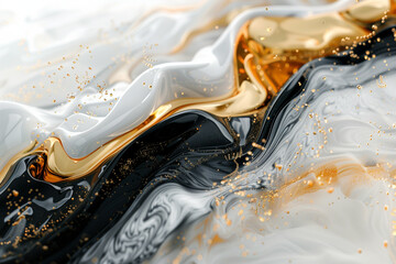 white black and gold colours flowing 
