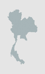 Vector map Thailand for points, dotted template