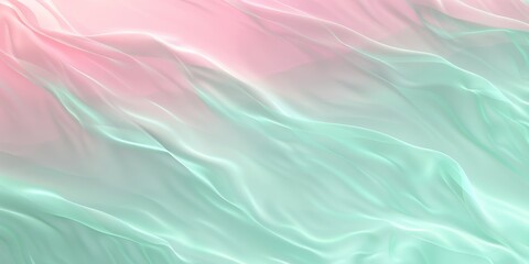 Fototapeta premium Soft pastel waves in gentle shades of pink and mint together create a soothing and elegant visual experience