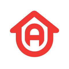 Letter A house logo design template inspiration