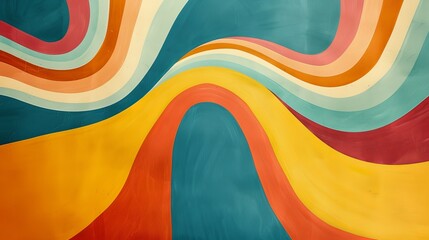 Obraz premium Colorful Abstract Waves on a Vibrant Background