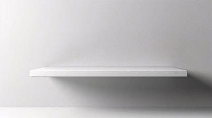 Minimalist White Shelf on Plain Wall