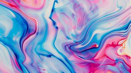 Fototapeta premium Bright, colorful abstract swirls create a mesmerizing, fluid pattern resembling marbled effects in vibrant hues.