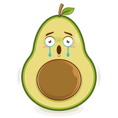 avocado scared face cartoon cute