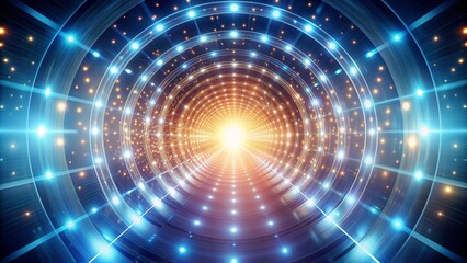 Fototapeta premium Abstract light tunnel with a soft background glow, corridor, fantasy, illuminated, technology, design, medium shot,light, futuristic, ambient, ethereal, innovative, movement, artistic