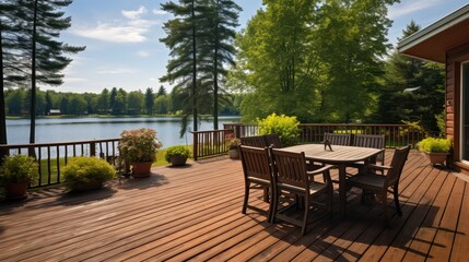 Obraz premium wooden house with deck