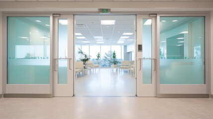 Fototapeta premium healthcare double glass doors