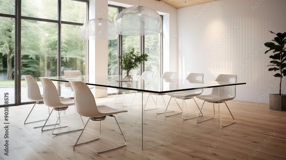 Wall mural lacquered board room table