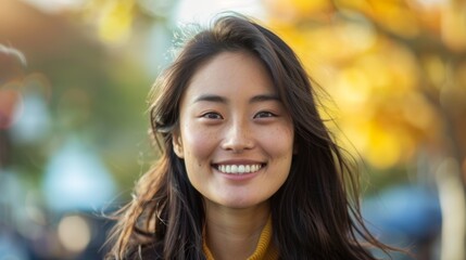 Fototapeta premium Asian woman smiling