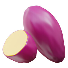 3D Sweet Potato Isolated Icon Illustration Render