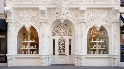 Obraz premium carvings white store front