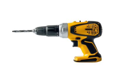 Cordless drill on transparent background