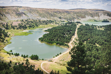 Scenic view of Lagunas de Neila in Soria