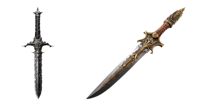 Set of antique swords.